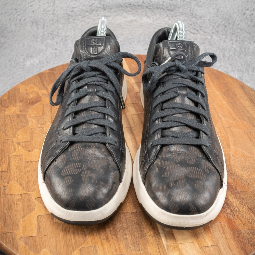 Cole Haan Womens GrandPro Tennis Shoes Size 9.5 Black Leather Sneakers Low Top - Picture 2 of 8